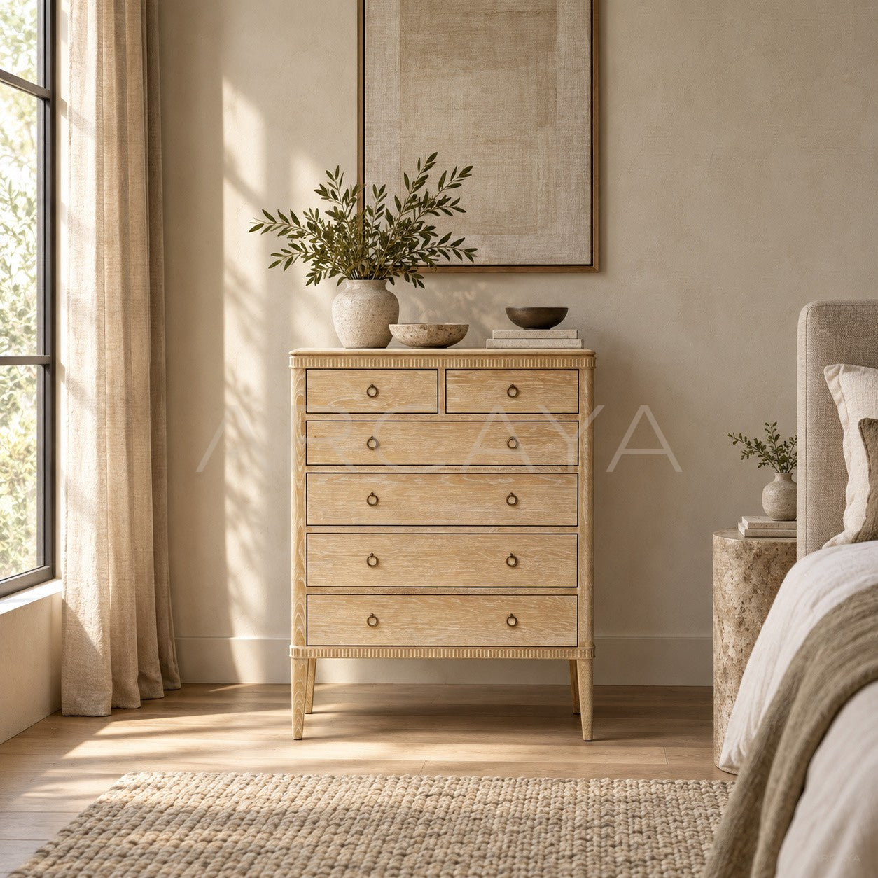 Oak Six Drawer Chest