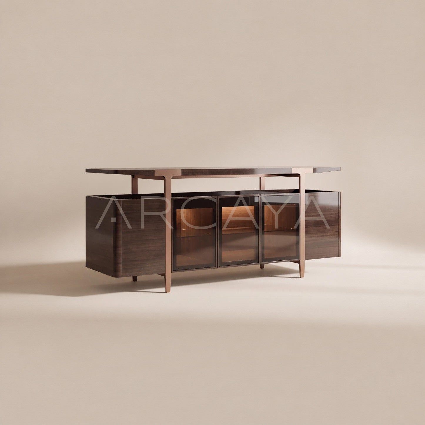 Italian T Shape Metal Frame Sideboard - main