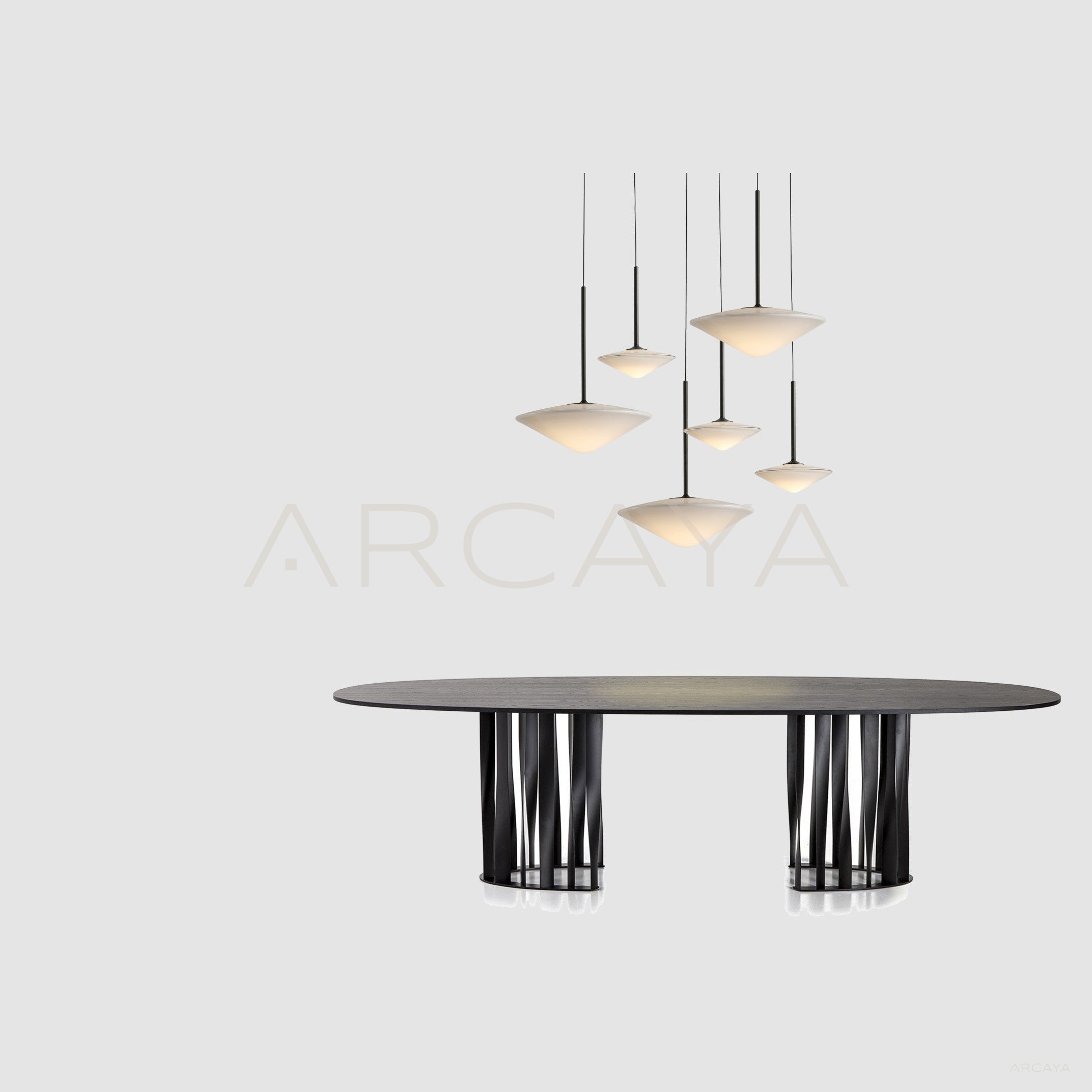 Shallow Cone Glass Pendant Light 80583 - scene