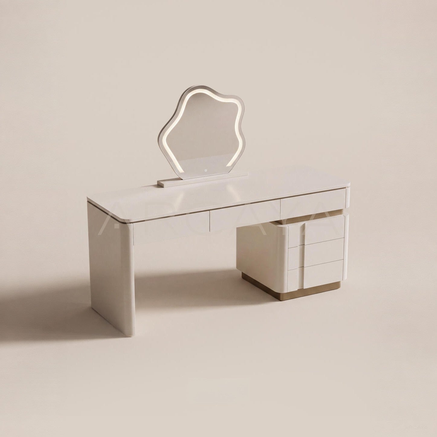Cream Lighted Vanity Table - main