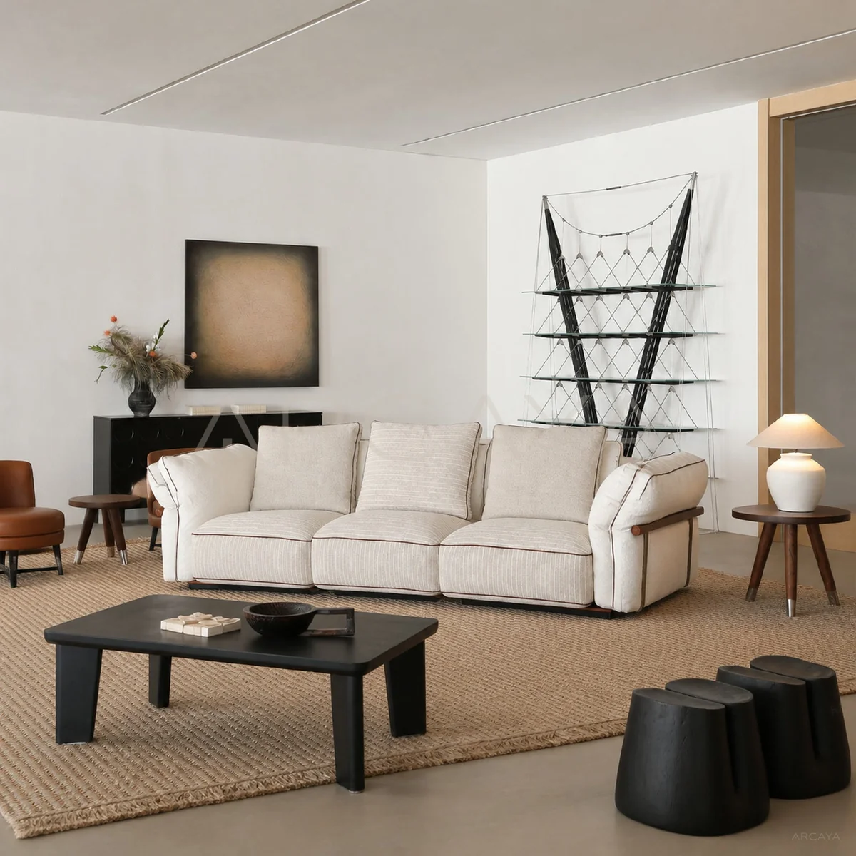 Elodie Ash Straight Sofa