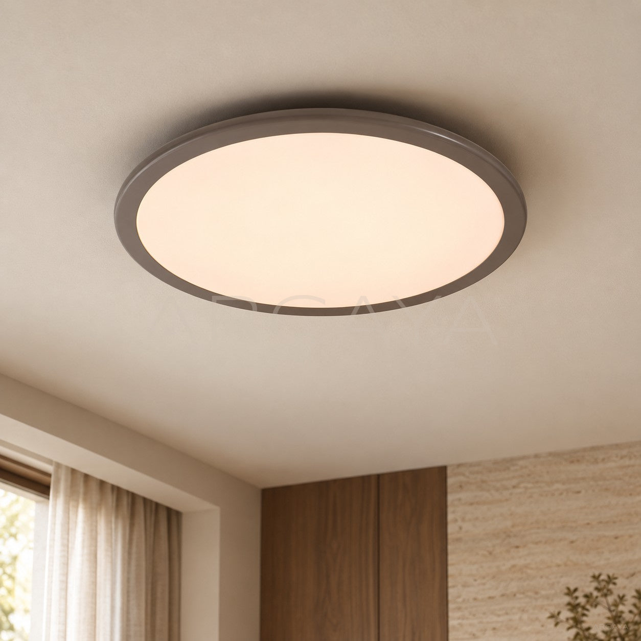 Milky Thin Disc Ceiling Light 23051 - main