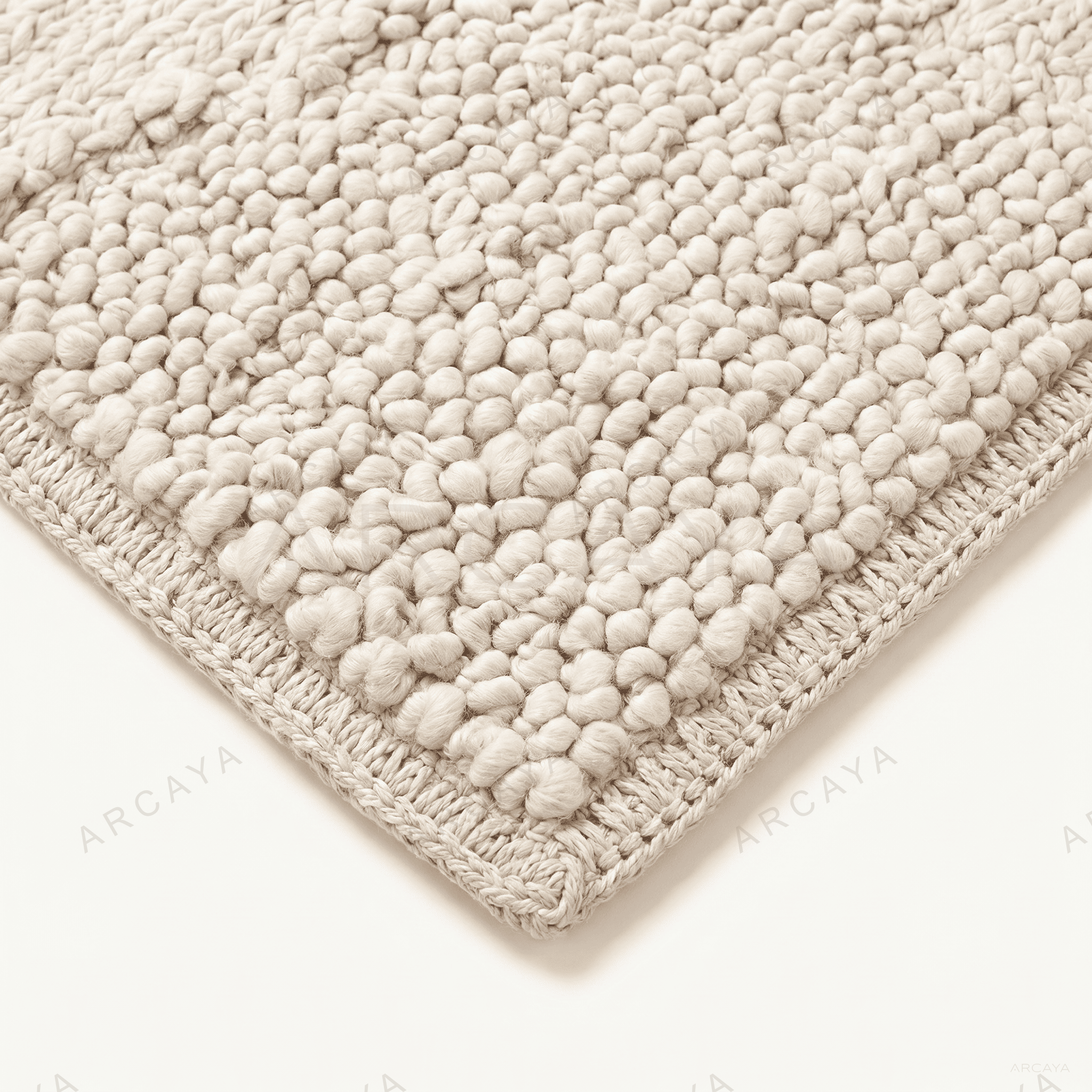 Textured Knit Neutral Tone Area Rug
