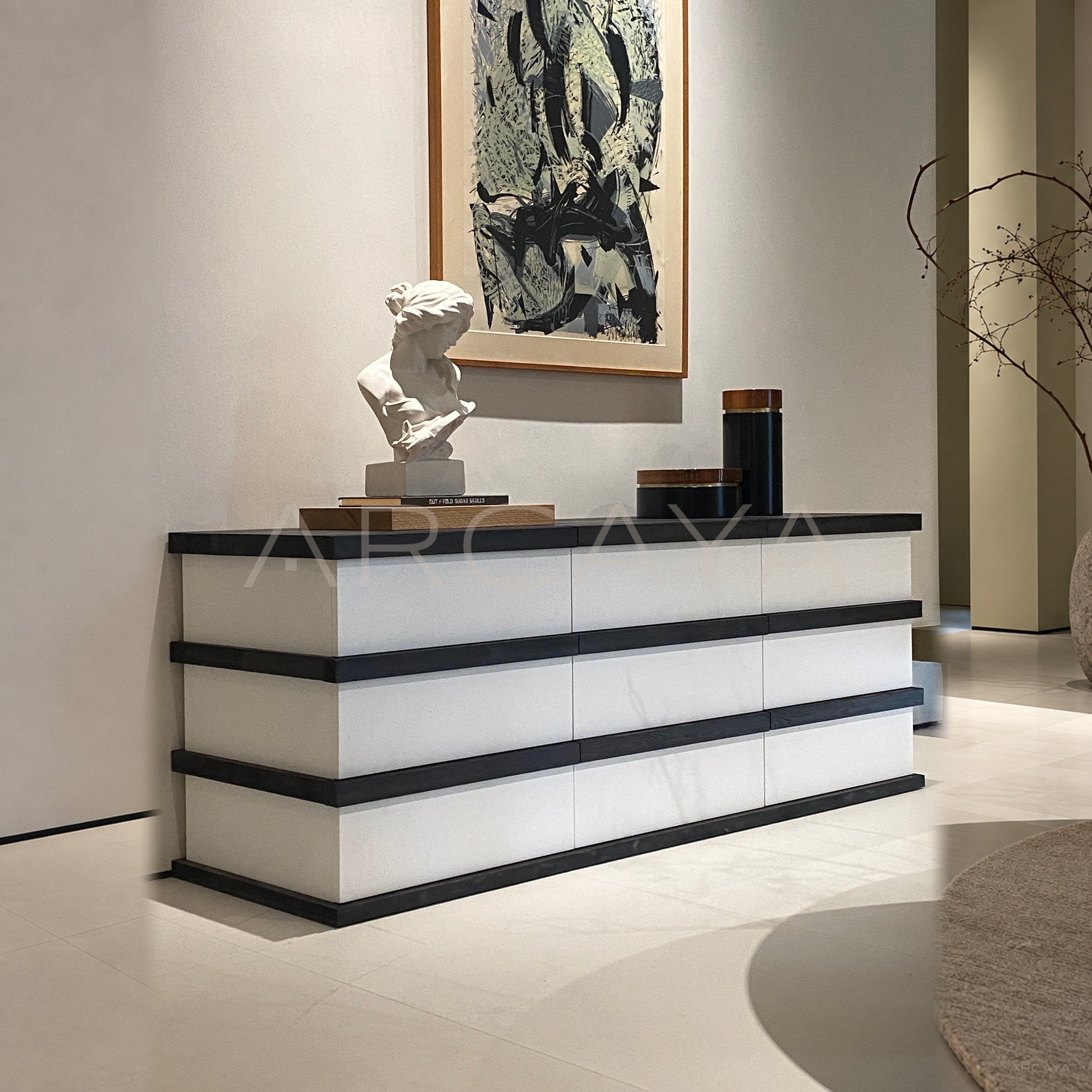 Black White Layered Cabinet