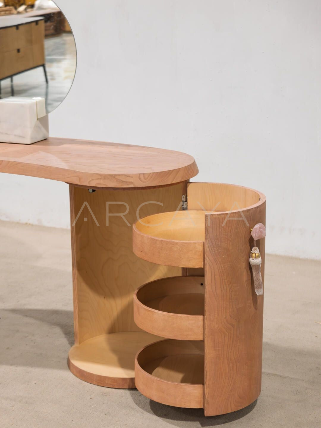 Custom Solid Wood Vanity Table - detail