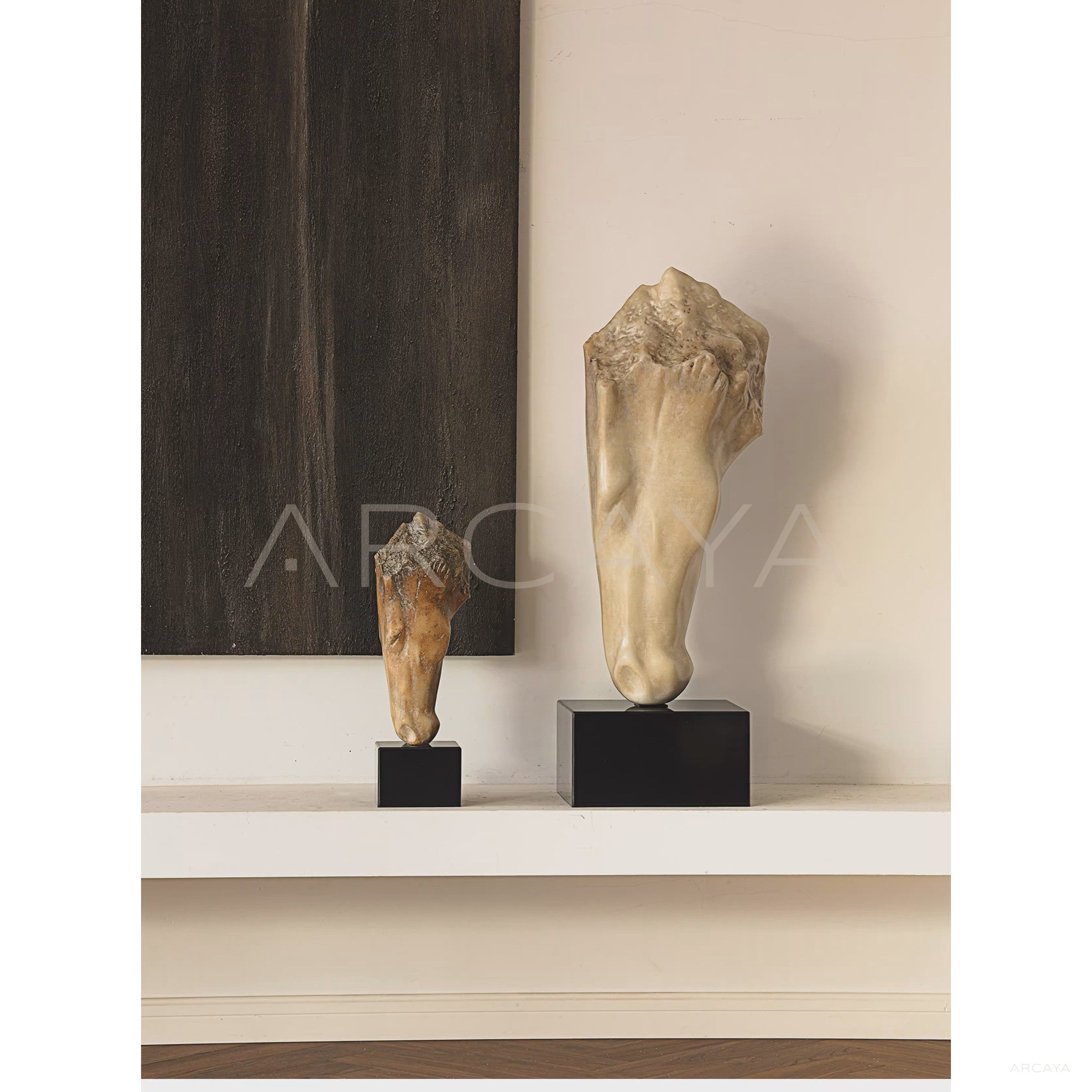 Faux Jade Horse Head Sculpture