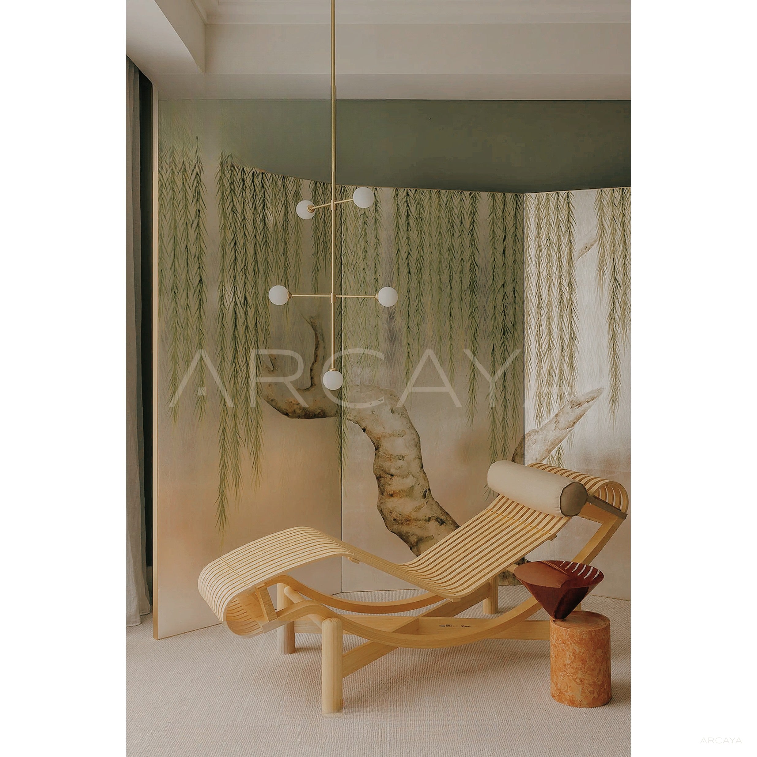 Gold Leaf Chinese Tea Room Folding Screen