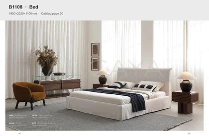 Aurelia Elm Bed - front view 02