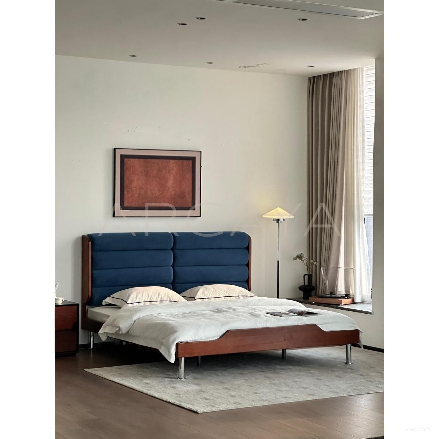 Jeaek Blue Swirl Bed - scene