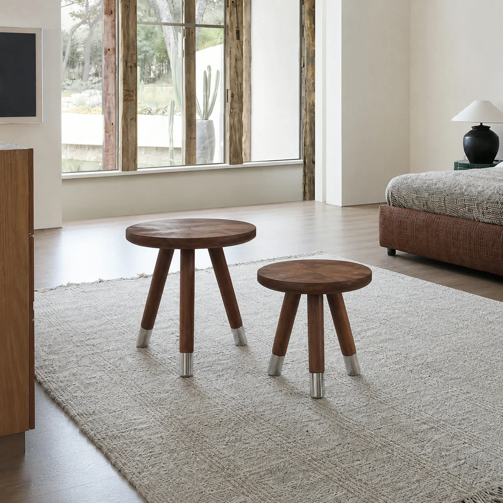 LC713 Side Table in a finished interior.