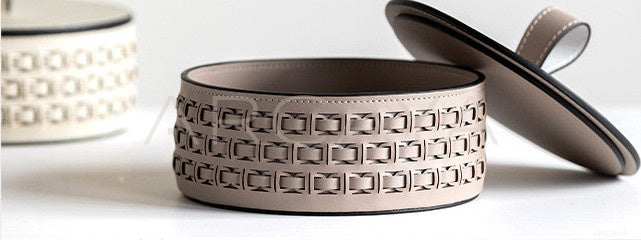 Hollow Leather Lidded Jewelry Box - scene