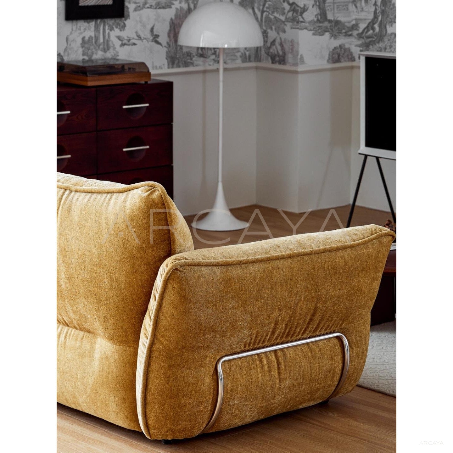 Bennett Ginger Yellow Sofa - scene