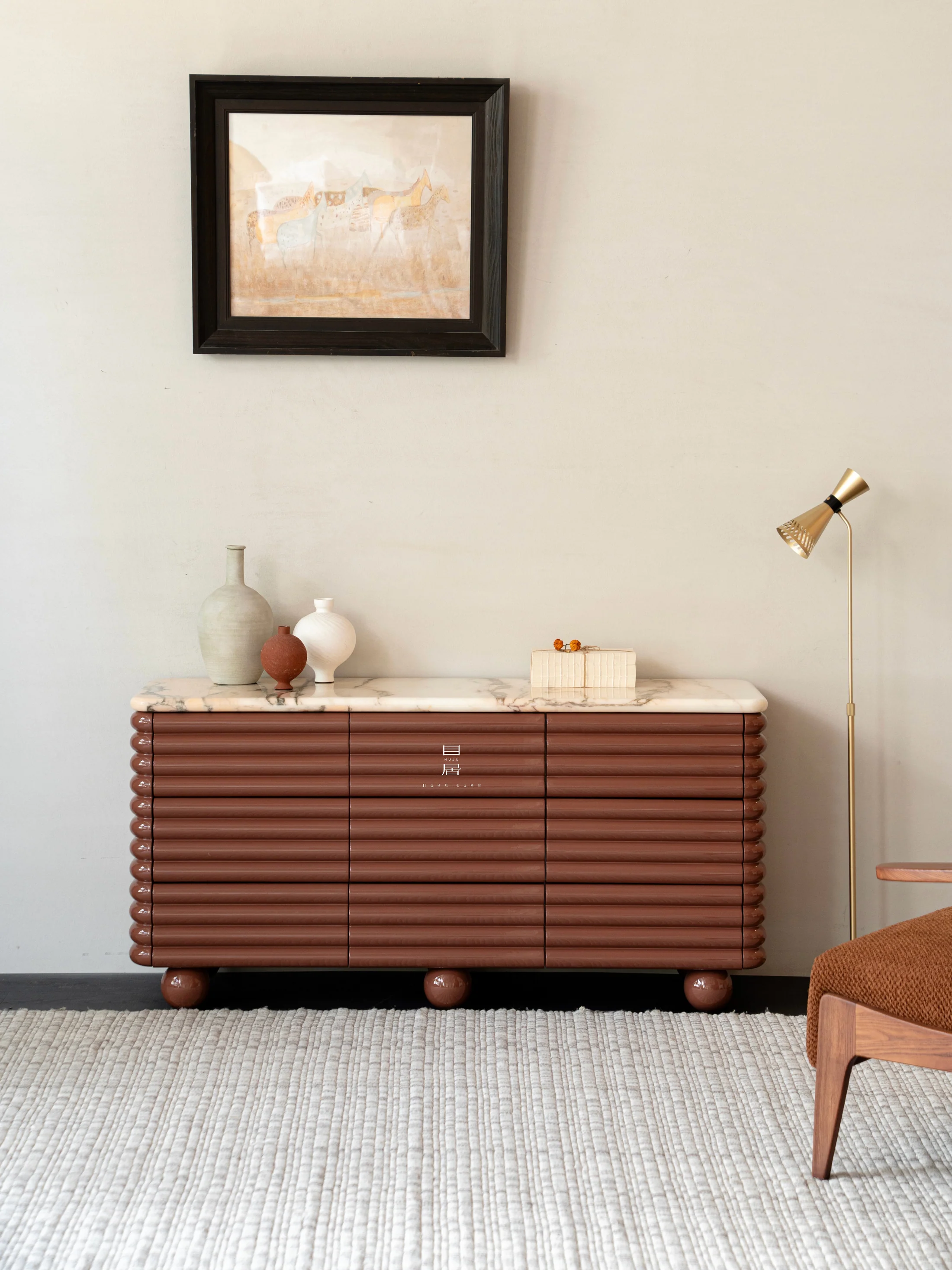 Fawn Mist Sideboard in a finished interior.