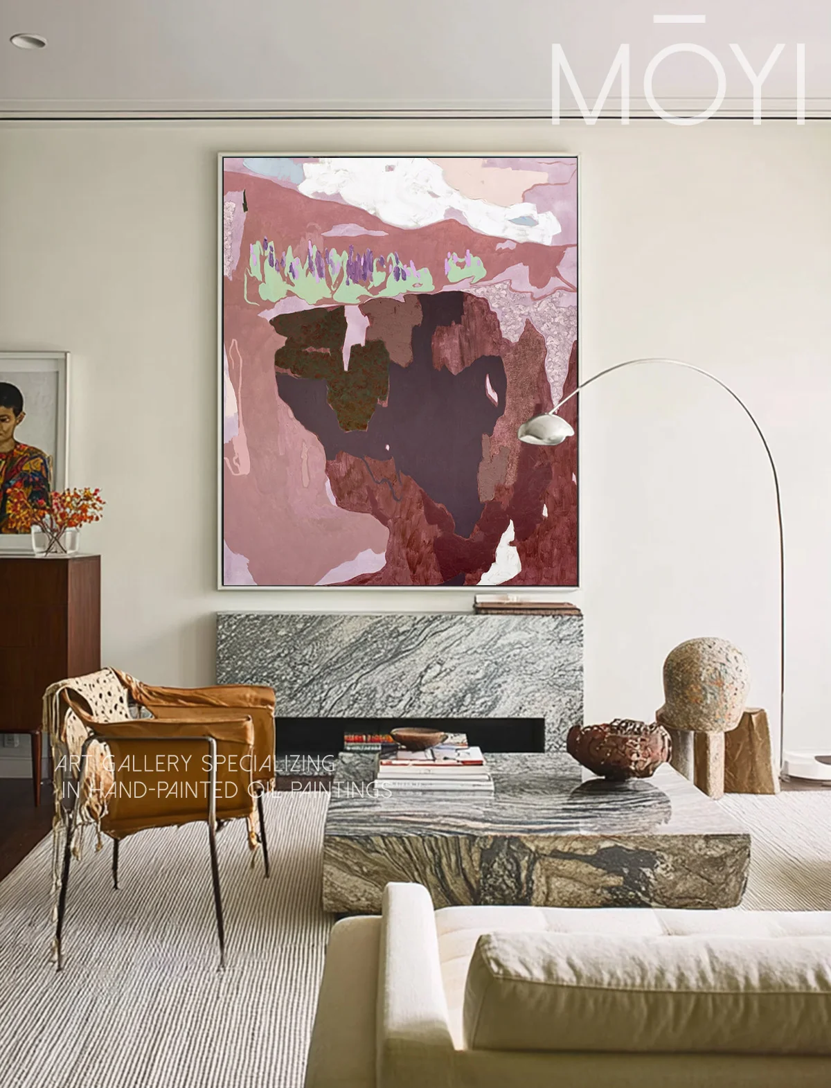 Luna Vale Wall Art in a finished interior.