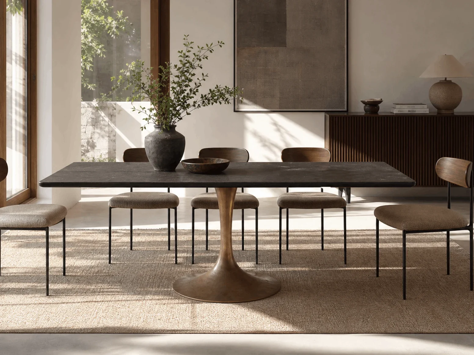 Rectangular Dining Tables in a styled room