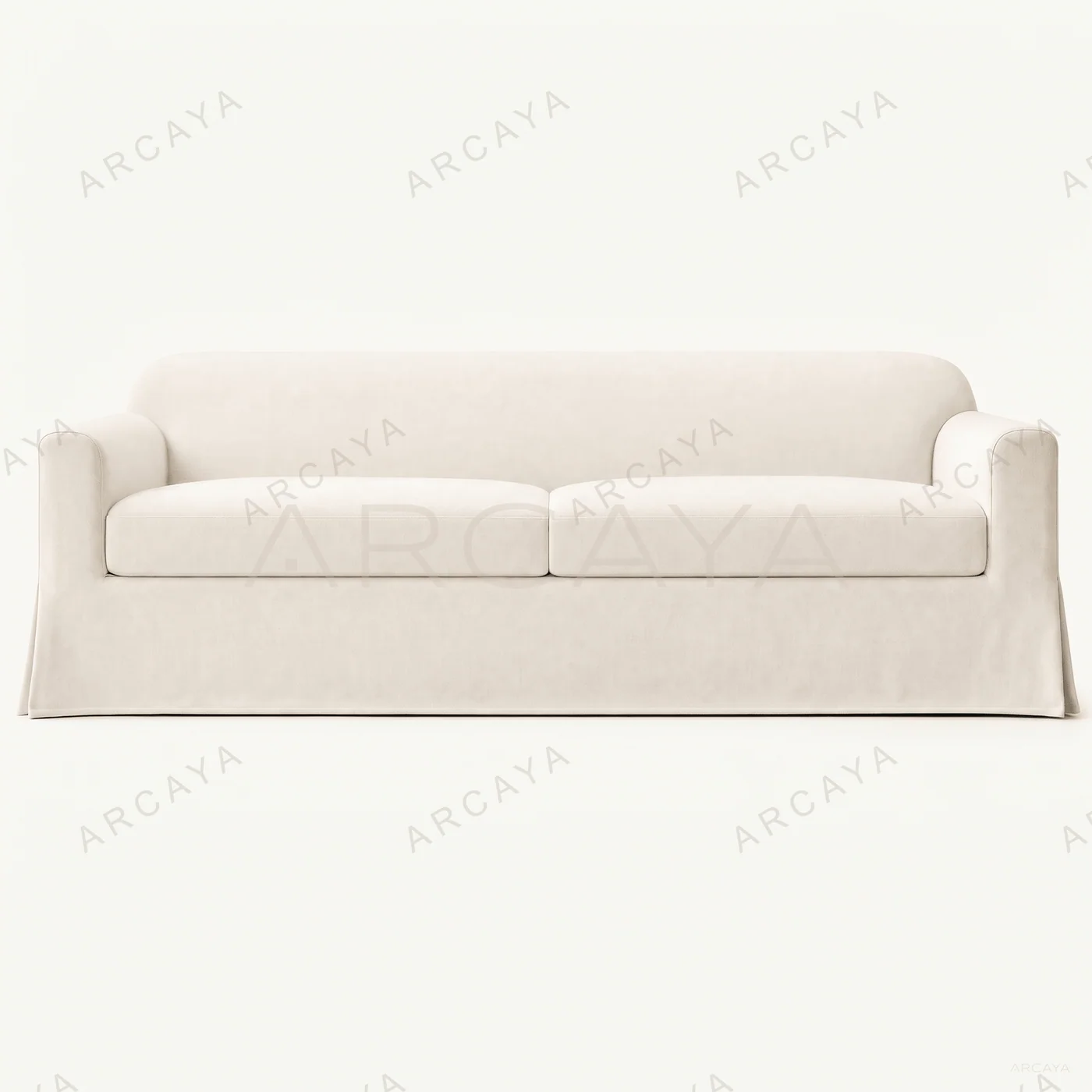 Contemporary Slipcovered Two Cushion Lounge Sofa