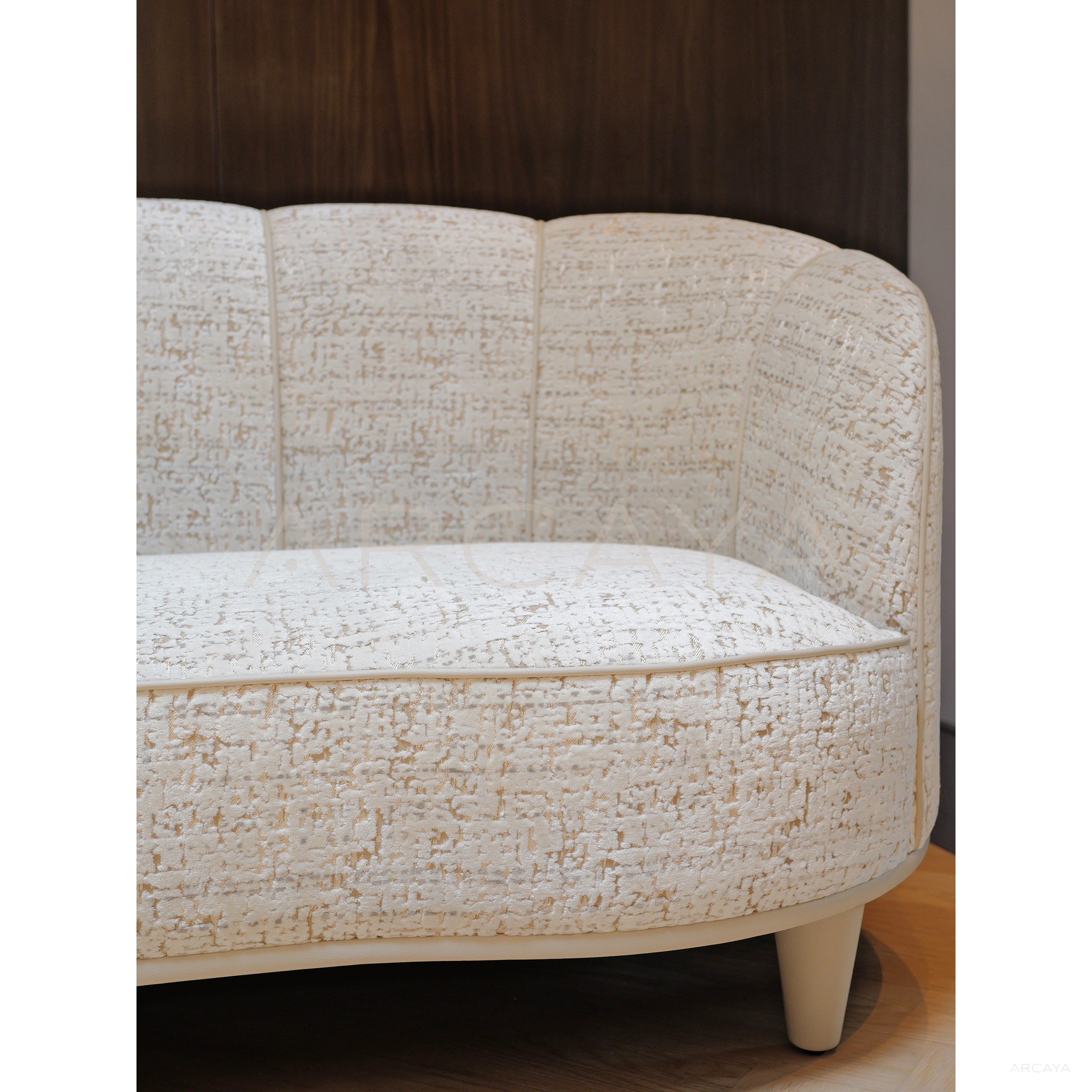 Italian Jacquard Curved Lounge Sofa - scene