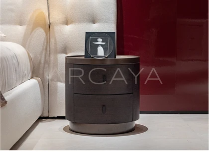 Orla Linen Nightstand - front view 02
