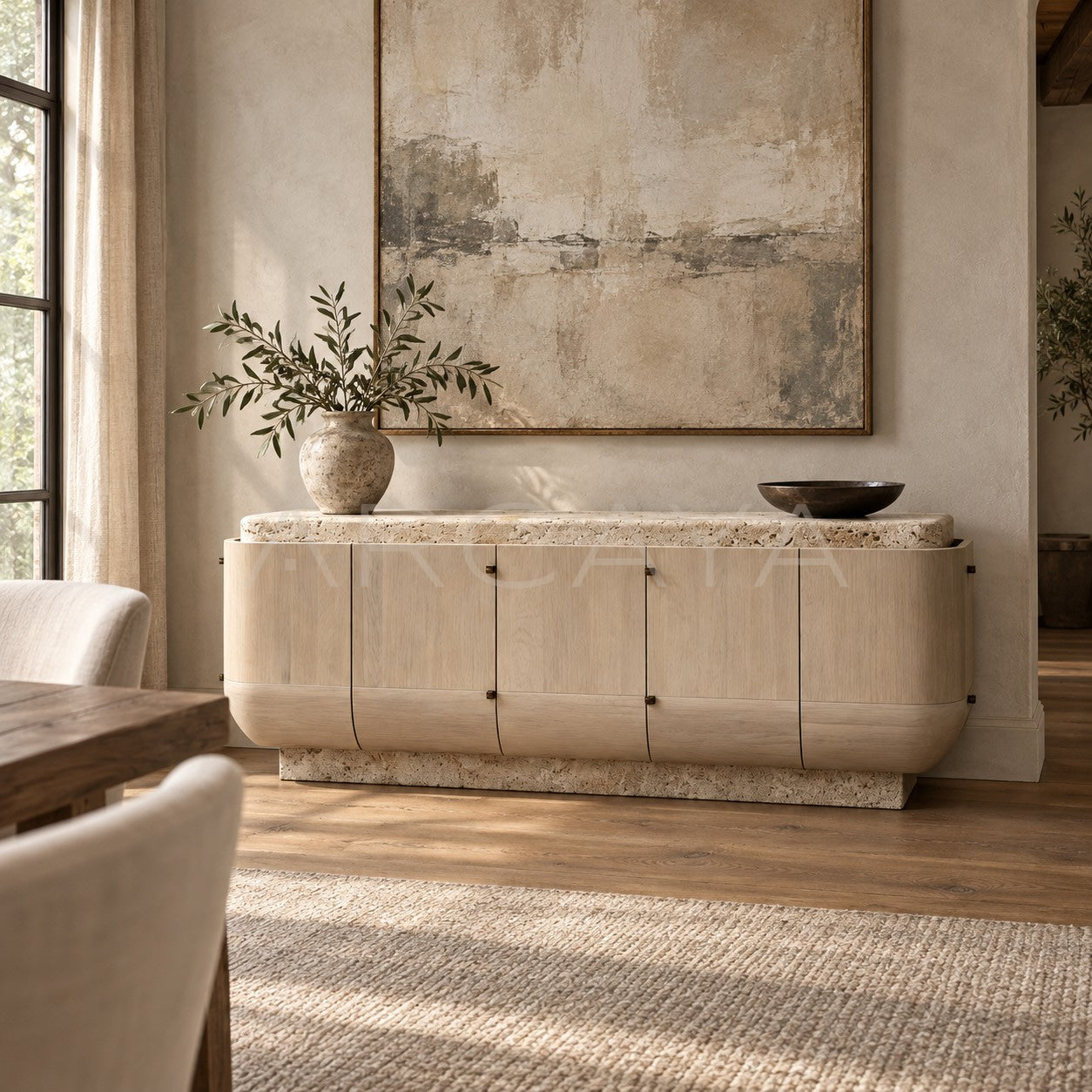 Aston Travertine Oak Sideboard