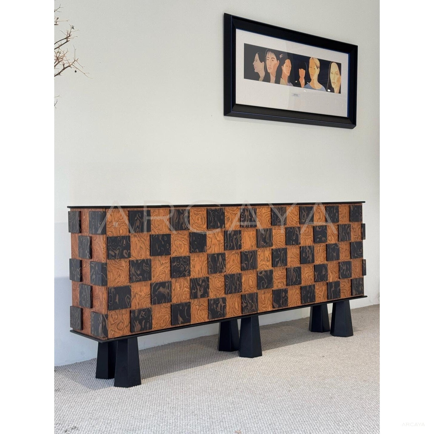 Art Veneer Entryway Storage Cabinet