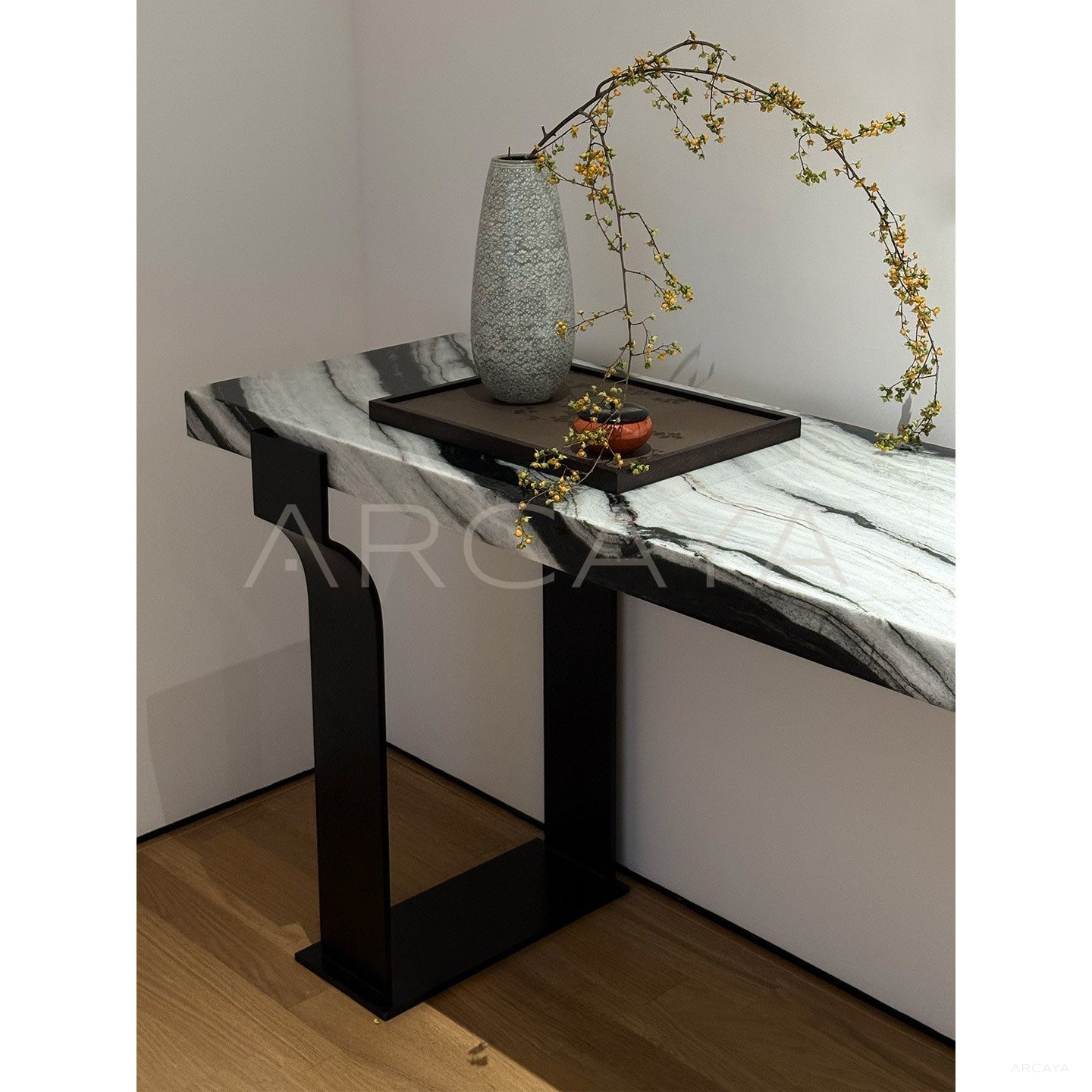 Black White Textured Entryway Table - scene