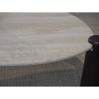 Dio Travertine Island Coffee Table - scene