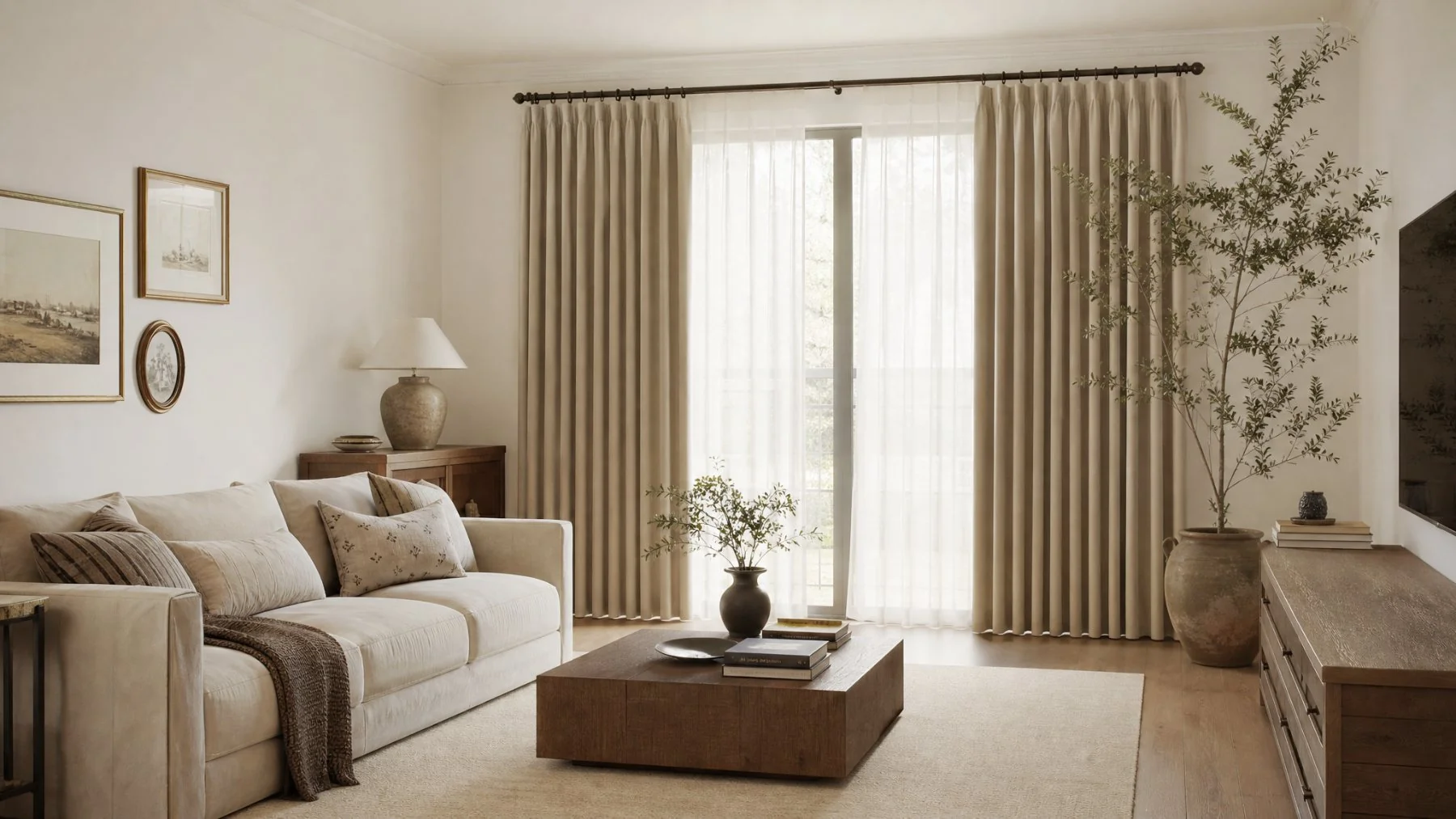Indoor Curtains in a modern room