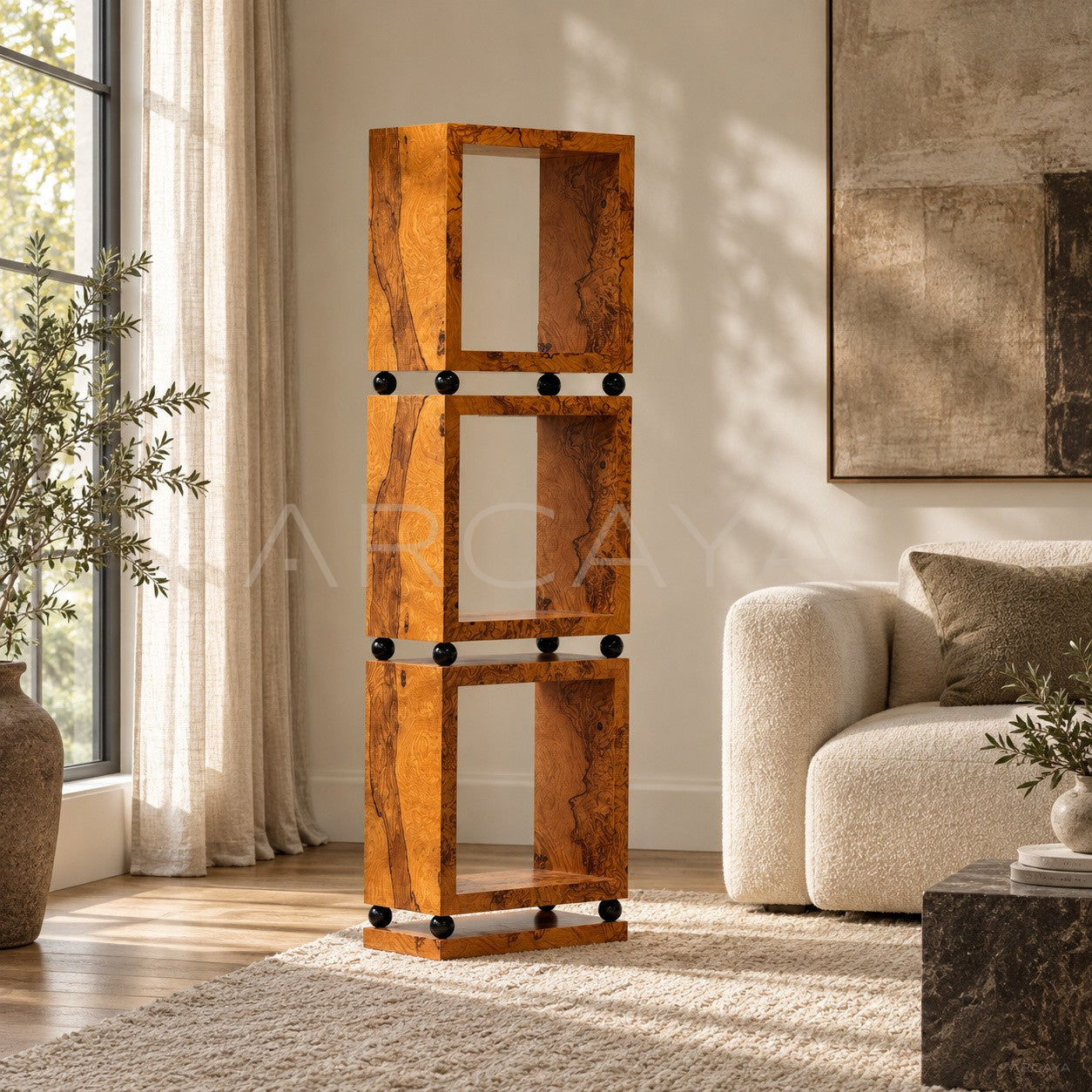 Burl Veneer Bookshelf