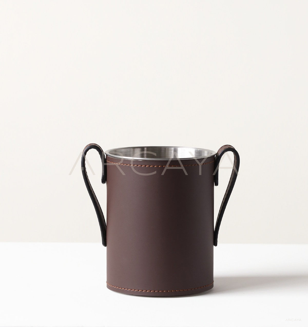 Leather Stainless Steel Ice Bucket - scene
