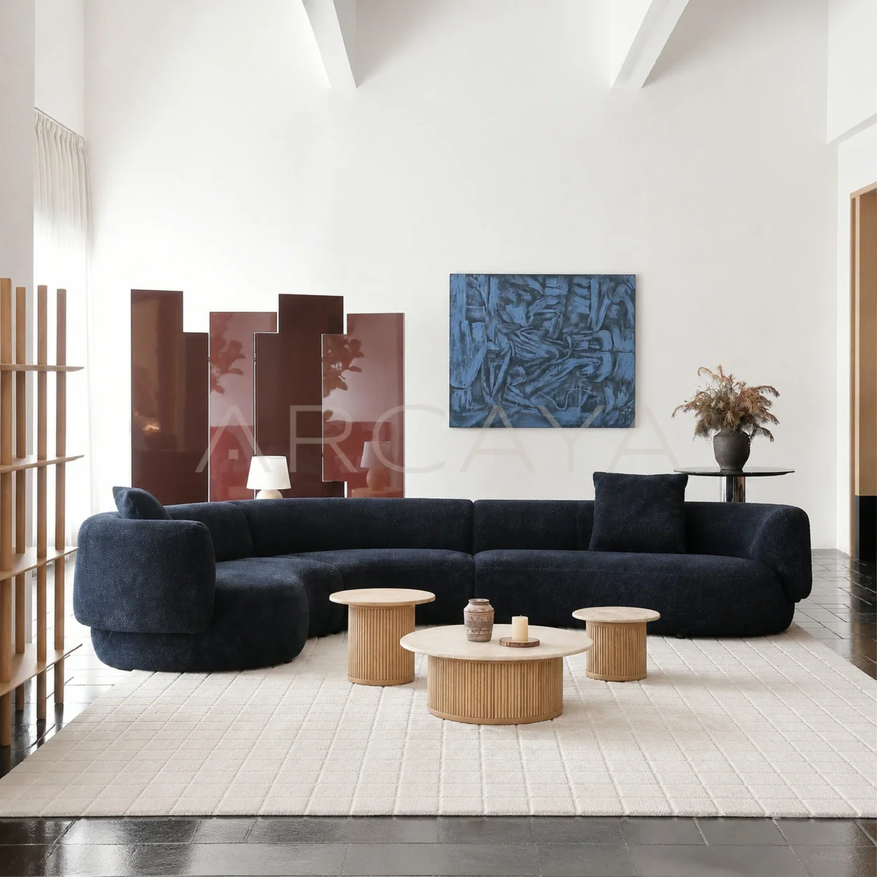 Elara Noir Straight Sofa - product view 01