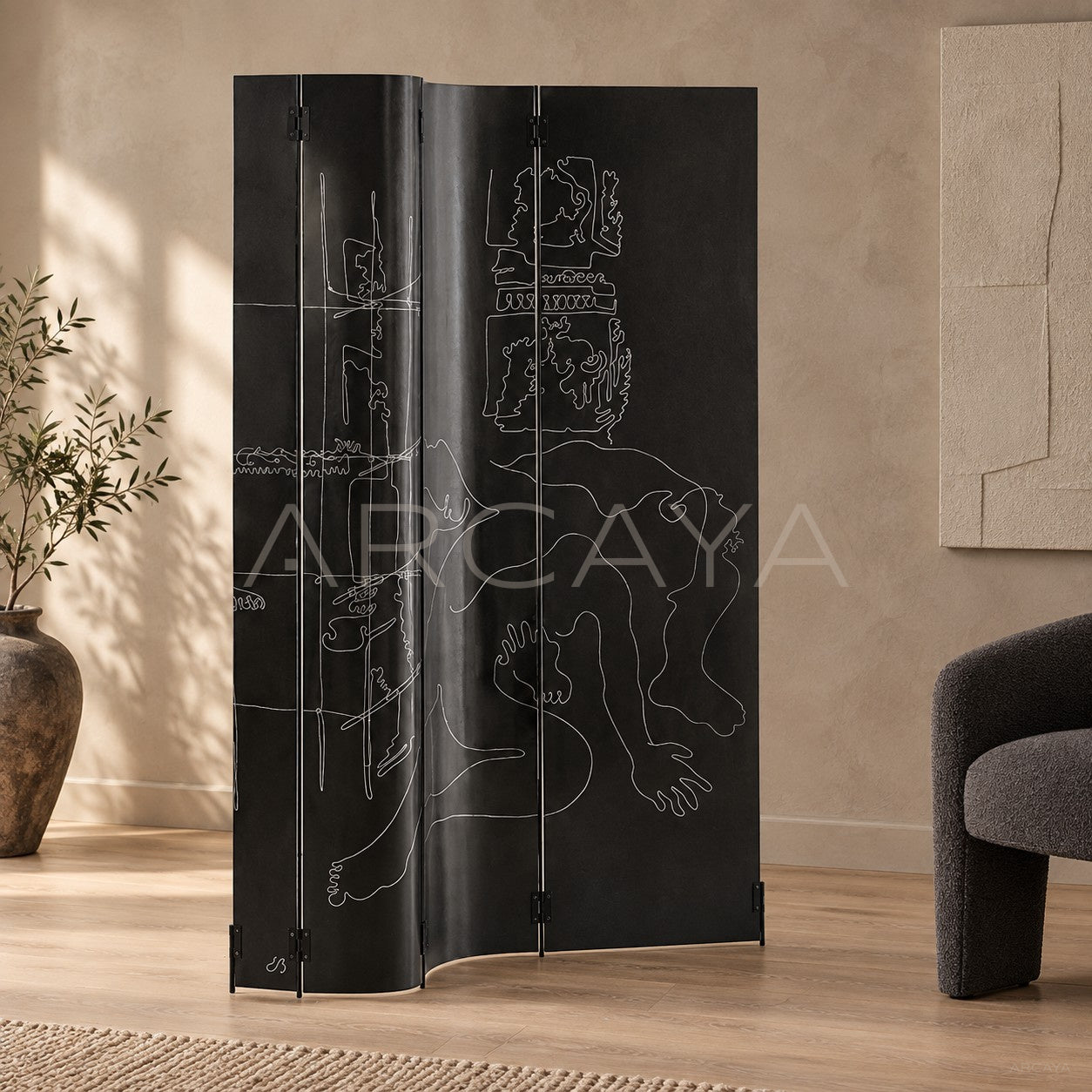 Mid Century Statement Folding Screen