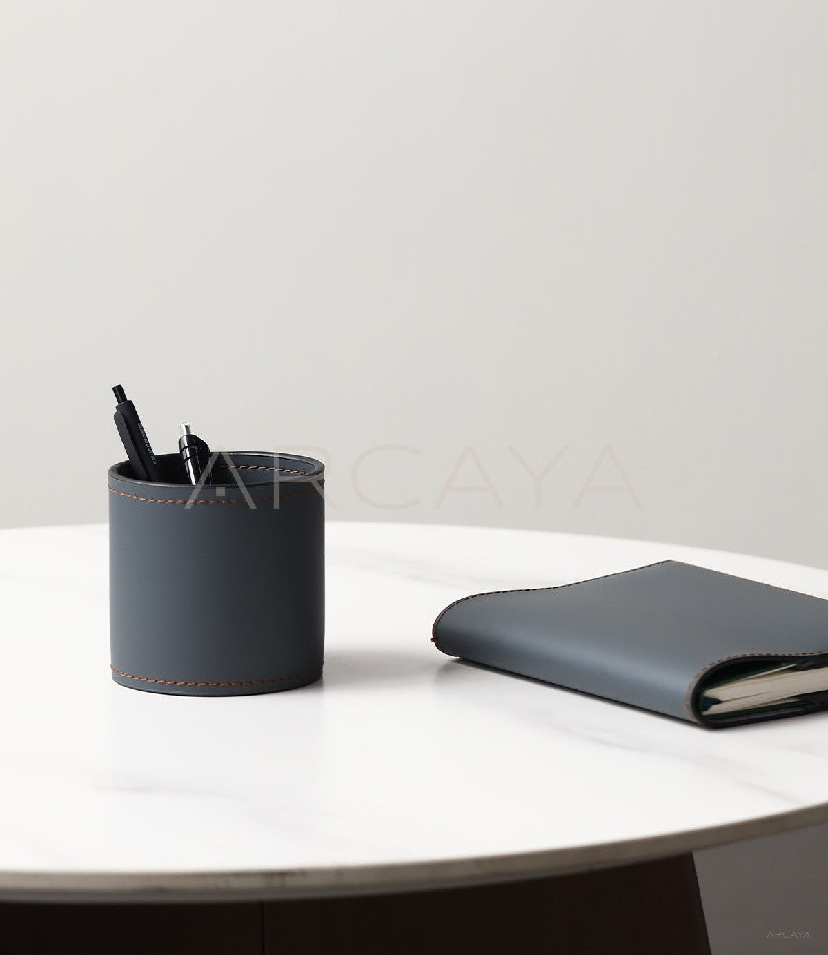 Leather Pen Holder Desk Organizer - scene