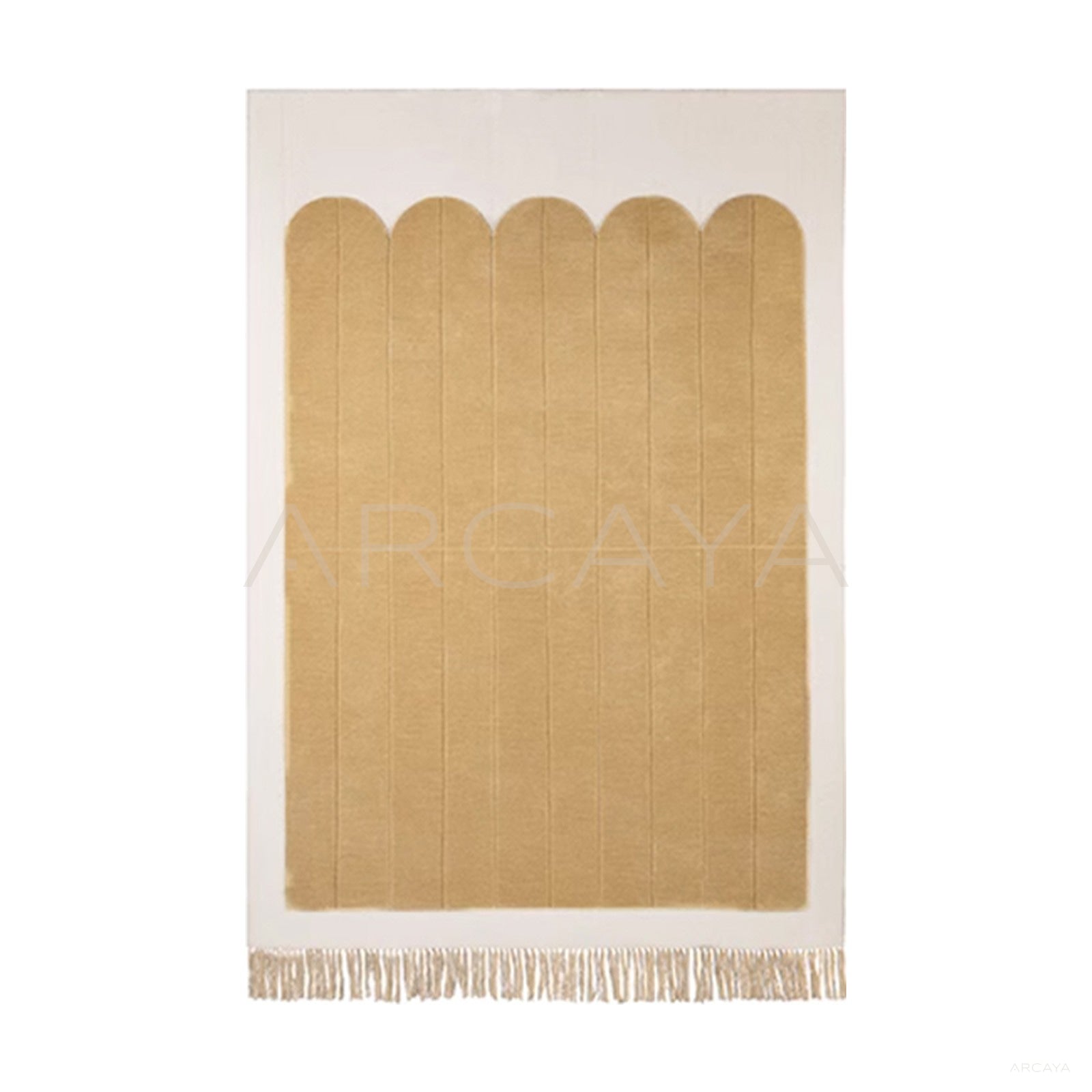 Light Yellow Stripe Fringe Rug Dsm P030 F