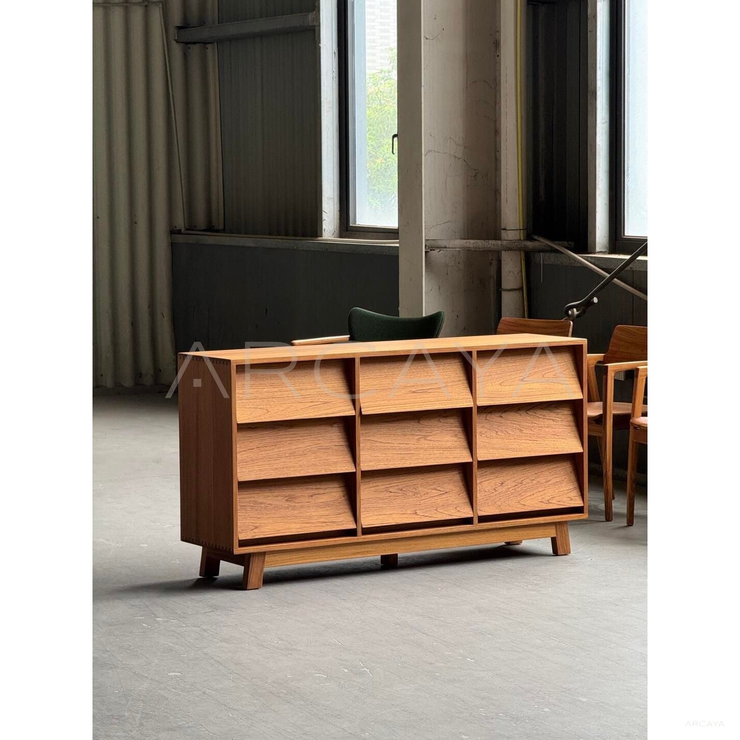 Burmese Teak Nine Drawer Chest