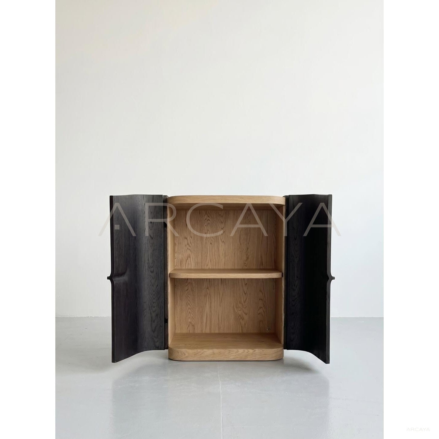 Hand Carved Mid Century Cabinet - scene