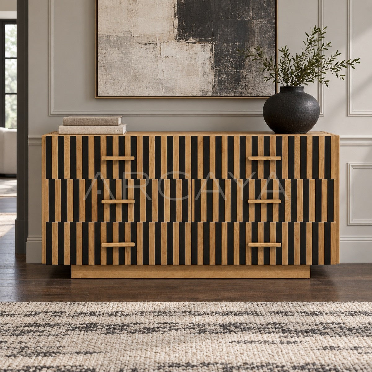 Mosaic Mid Century Solid Wood Chest Of Drawers