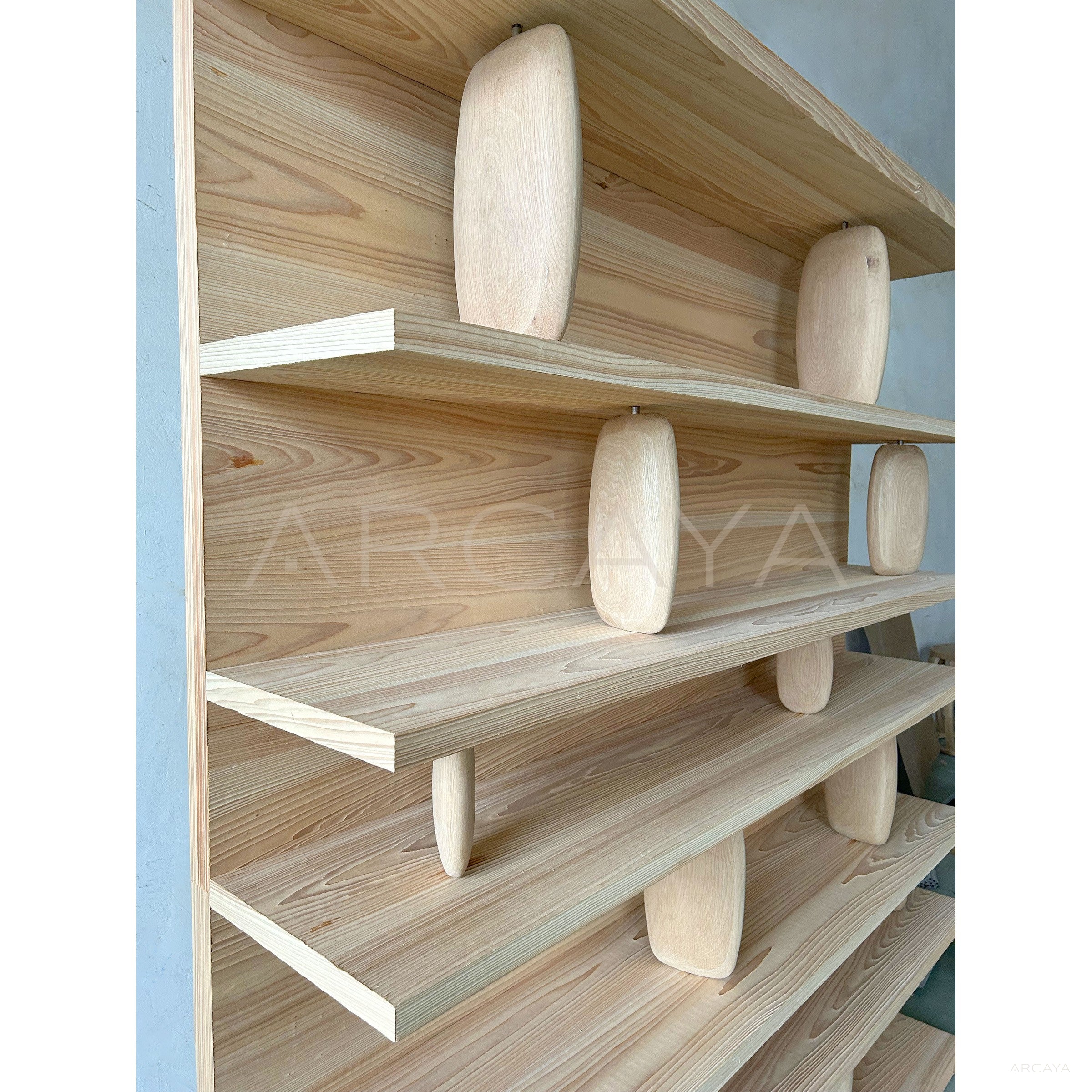 Sandblasted Cedar Old Money Bookshelf - scene