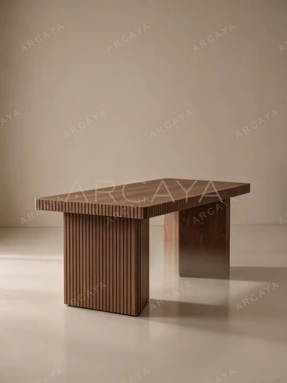 Fluted Oak Dining Table — view 03