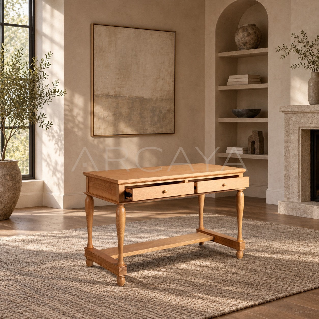 Solid Wood Desk - scene