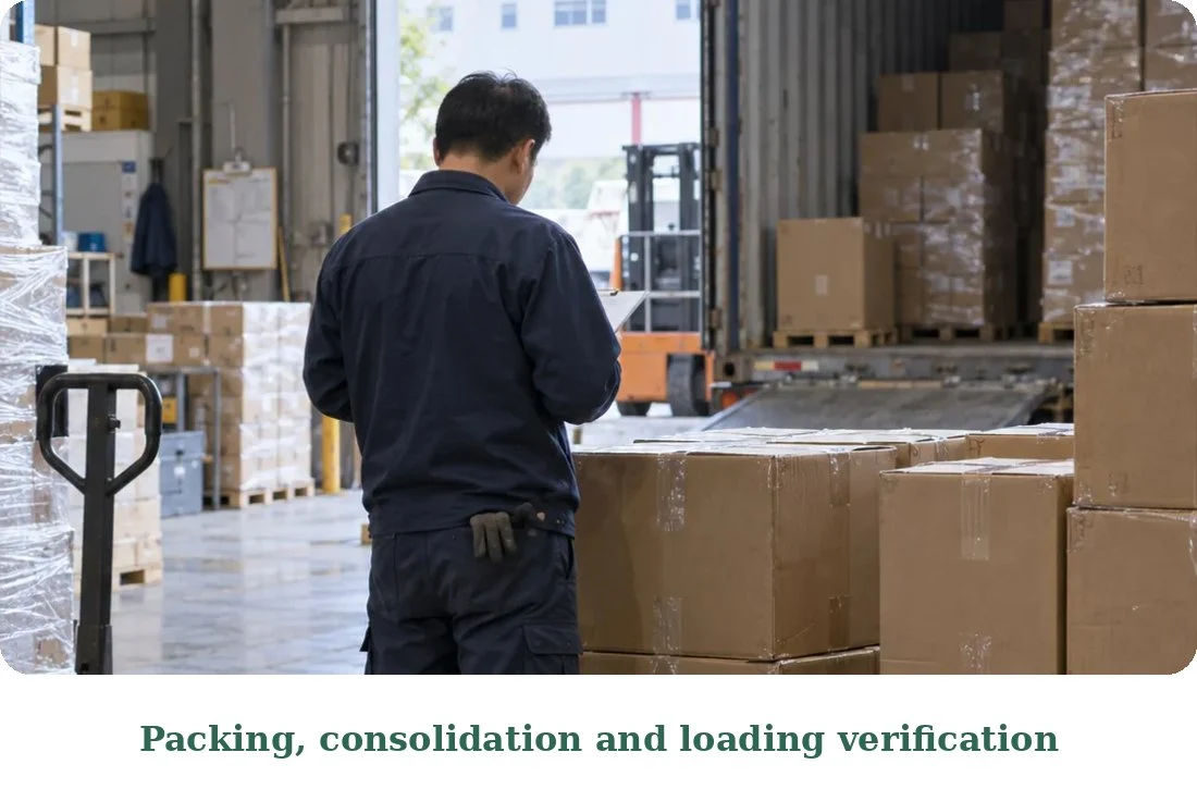 Packing consolidation and loading verification
