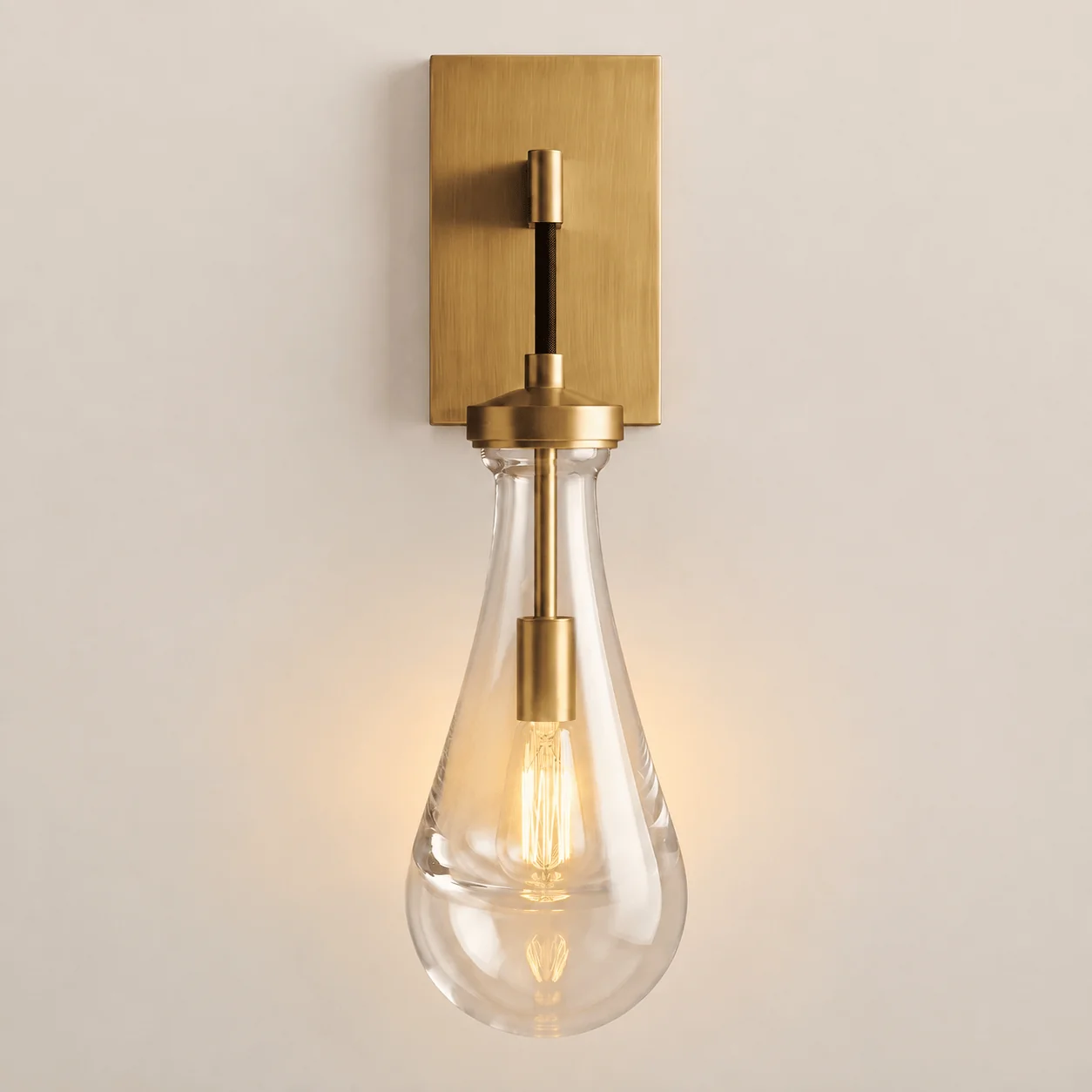 Curved Arm Brass Sconce