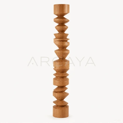 Geometric Wood Totem — product view