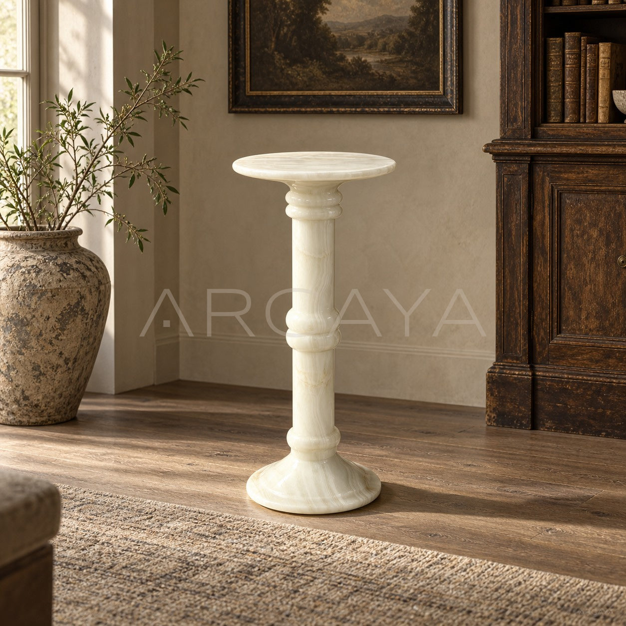 Aston Jianli Sculpture Pedestal Table