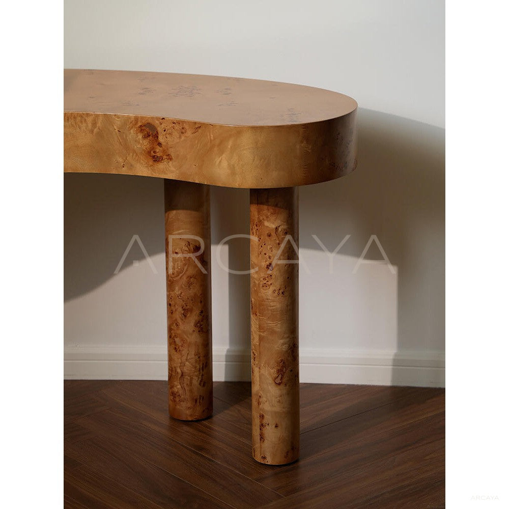 Burl Veneer Side Table