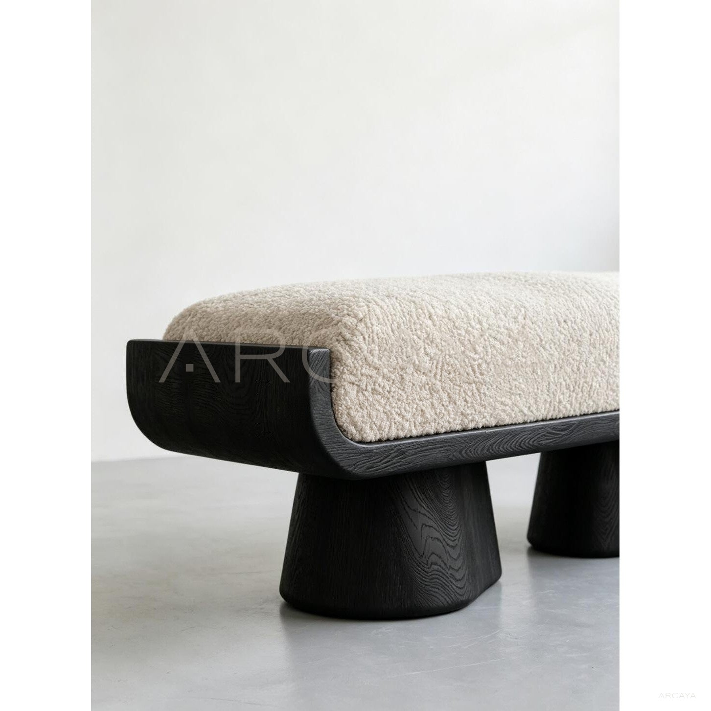 Sculptural Oak Bench - scene