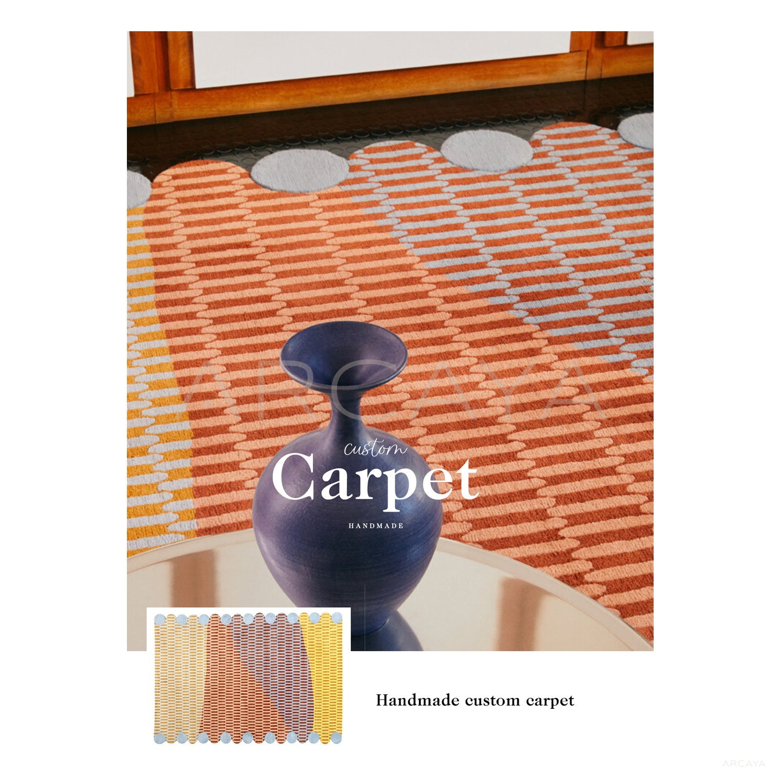 Colorful Linear Woven Rug Dsm P016 F in detail