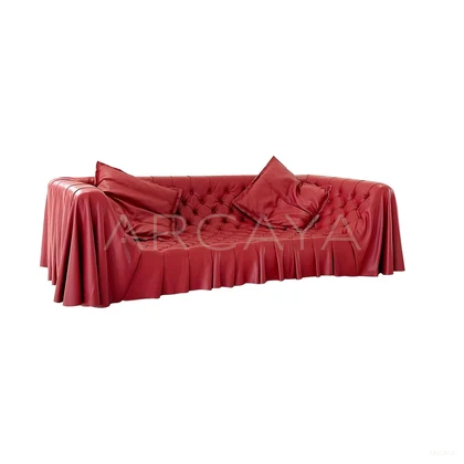 Petra Noir Straight Sofa - product view on a white background 01