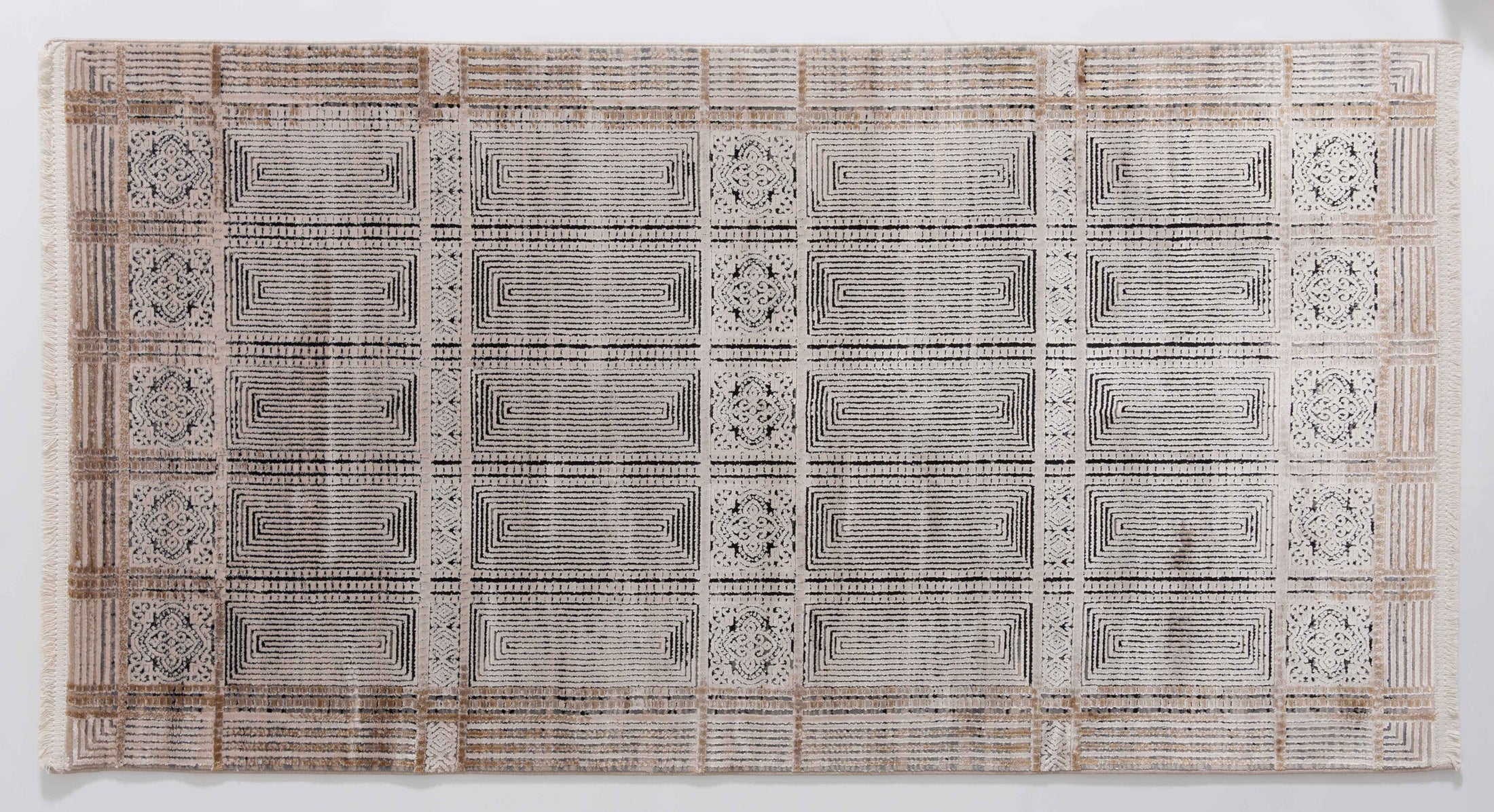Heavens Cairn Area Rug in a finished interior.
