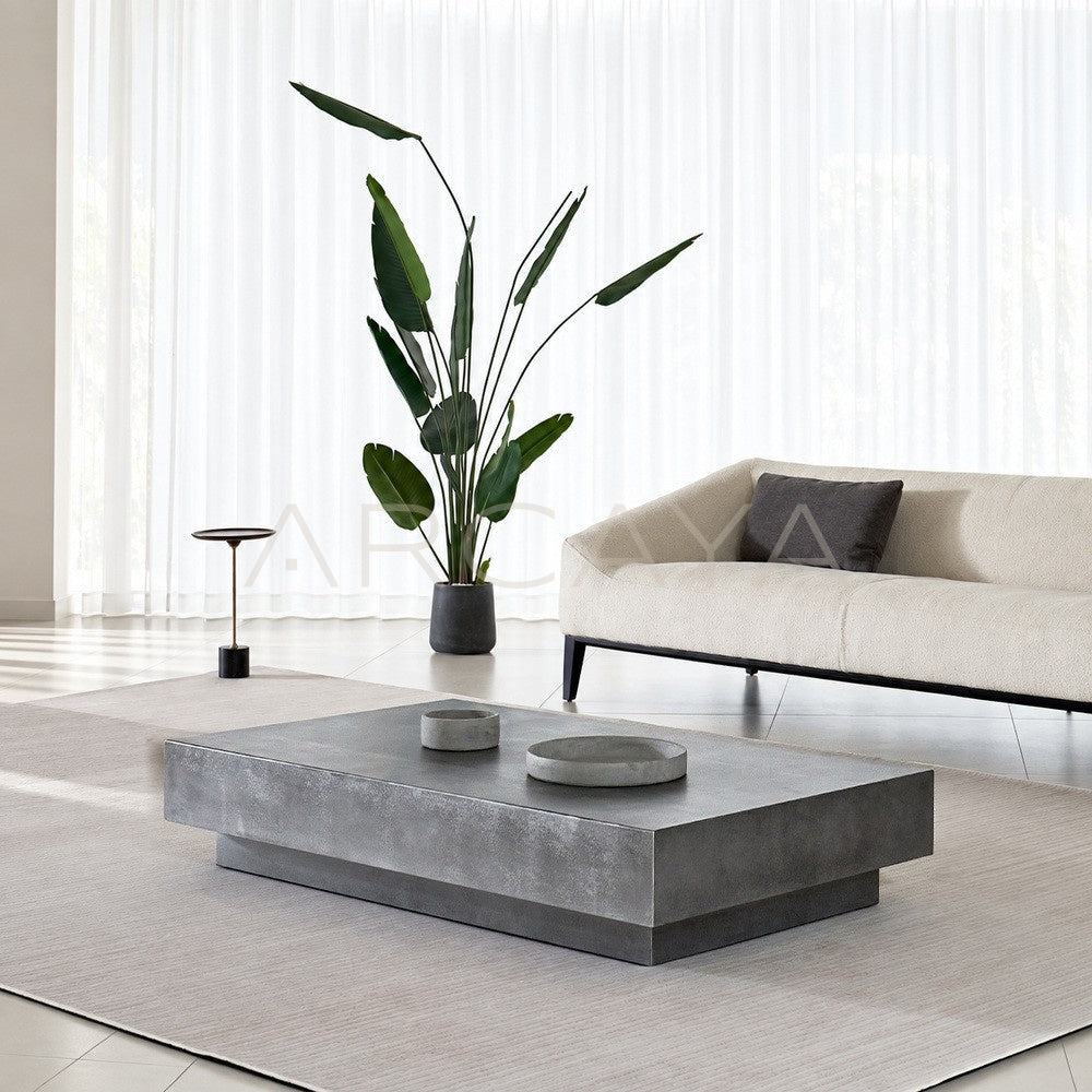 Mid Century Wabi Sabi Concrete Coffee Table