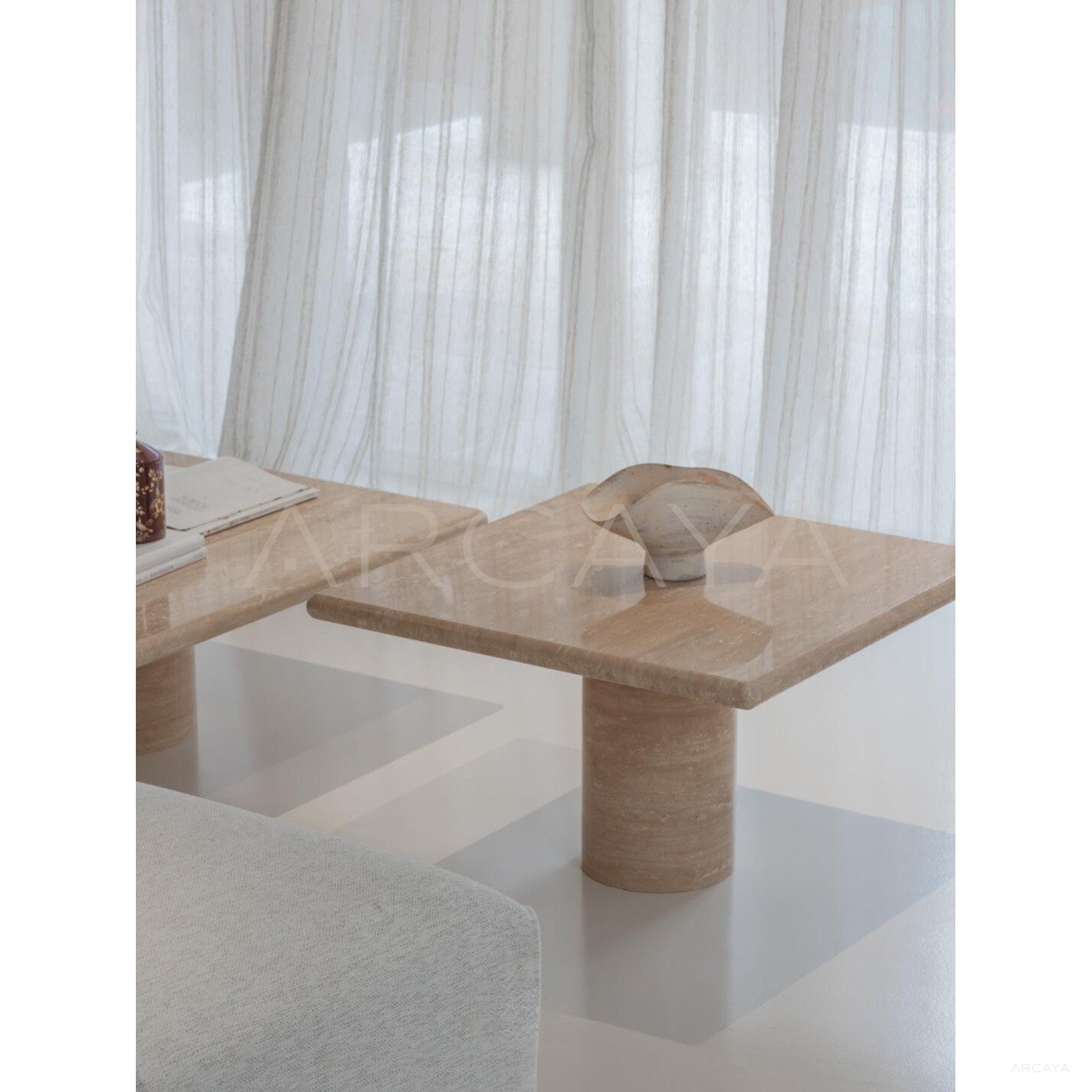 Yuexin Travertine Coffee Table